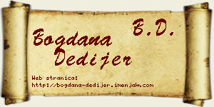 Bogdana Dedijer vizit kartica